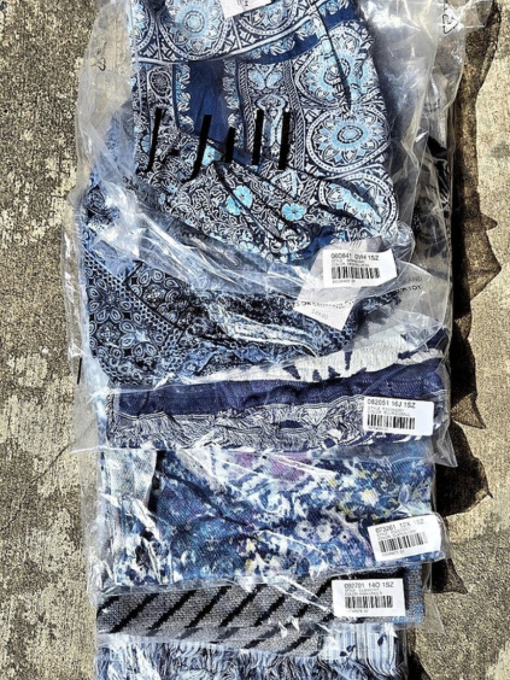 6-J. Jill Blue & White Patterned Scarves NWT